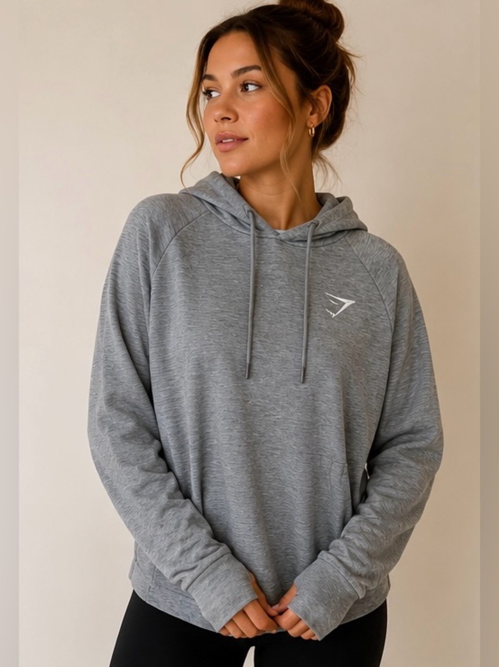Gymshark Pullover Hoodie Women’s Small Heather Gray Athletic Athleisure Sweater